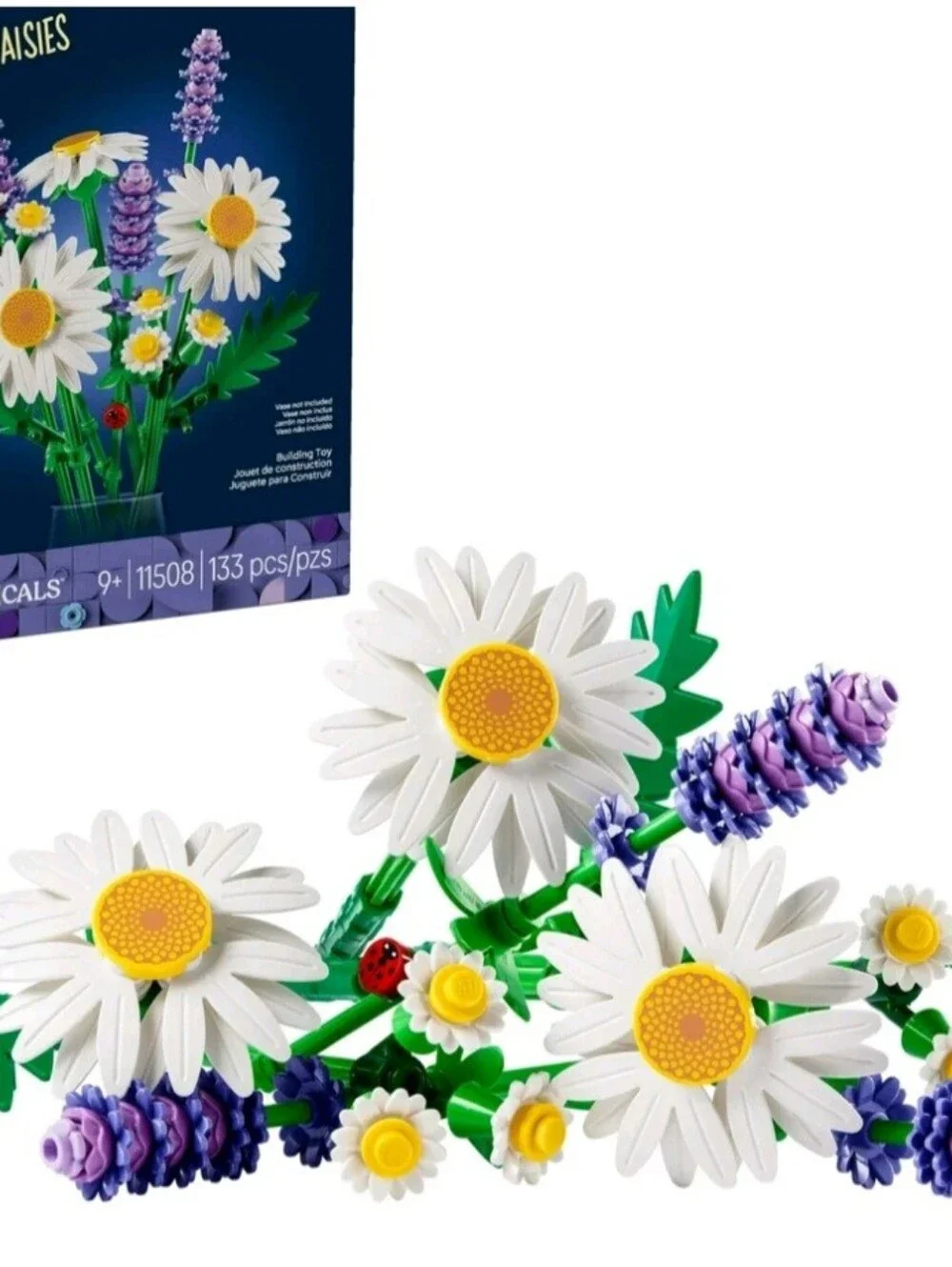 Lego White Daisy and Lavender Botanical Bouquet. NWT Ages 9+ 133 PCS No Vase Inc